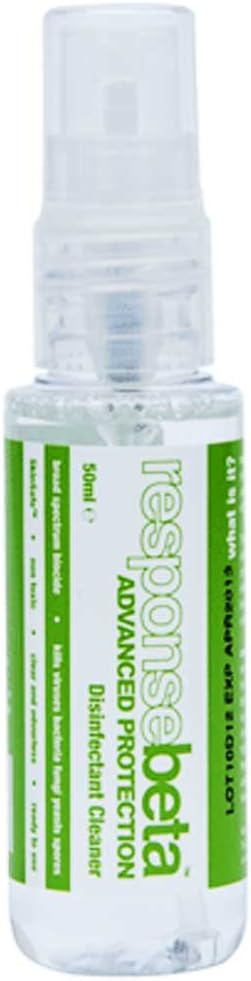 ResponseBeta Advanced Protection Spray Disinfectant Cleaner Spray Bottle 50ml - tested against, MRSA, Salmonella, C-Diff HIV, Hepatitis B/C, H1N1, NDM1, Norovirus and many more viruses, bacteria, fungi, yests & spores