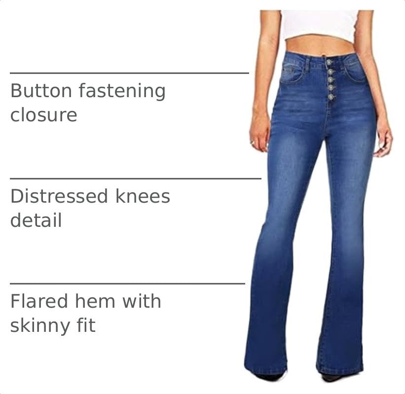 Image of Flare Jeans for Women Women's Bootcut Bell Bottom Jeans High Waisted Stretch Slimming Pants