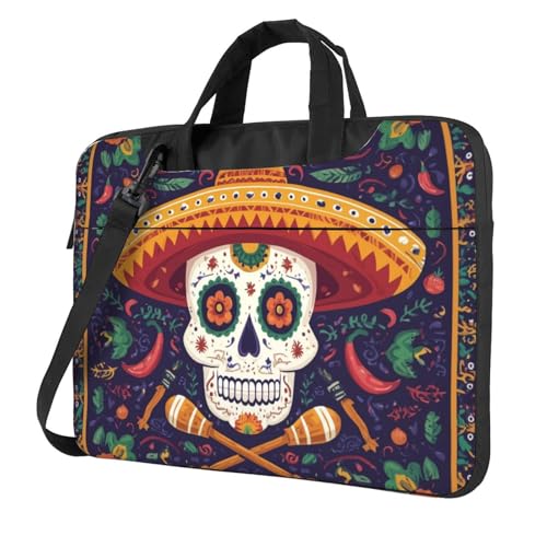 Bolso para portátil diseño calavera floral 14 pulg impermeable miniatura 1