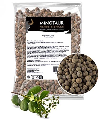 Minotaur Spices | Pimienta de Jamaica entera | Granos de pimienta de Jamaica | 2 x 250g (500g)