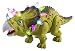 Voko USA Toy Dinosaur Triceratops Battery Walking Dinosaur Large 14.5" Length Toy Figure with Lights & Sounds, Real Movement Safari Dinosaur Toy (Green Color)