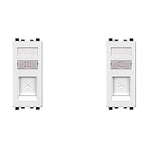 Schneider electric Zencelo India-RJ11 1G Telephone Outlet with Shutter -White (Pack of 2)