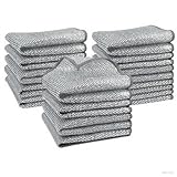 Doppelschichtiges Draht-Geschirrtuch, multifunktional, kratzfest, Draht-Geschirrtuch für Nass und Trocken, Draht-Geschirrtuch für Küche, Spüle, Herdplatte, Geschirr (20 x 20 cm), 15 Stück