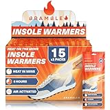 Bramble - Foot Insole Warmers (15 Pairs, 30 Total) - Full Foot Warming Insoles for Shoes and Boots - Air-Activated & Odour-Free - Up to 6 Hours of Heat