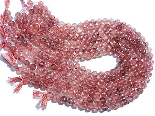 Perles de fraise russes naturelles facettées pierres semi-précieuses en vrac