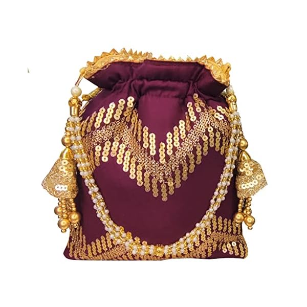 DUCHESS Embellished Beaded Tassel Potli Bag For Weddings