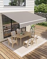 GarveeHome Gelenkarmmarkise 300 x 250 cm, UV50+ & wasserabweisend, mit Kurbel & Wandhalterung Länge + Winkel einstellbar, Markise für Terrasse & Balkon, Sonnenschutz Balkonmarkise Gelenkmarkise