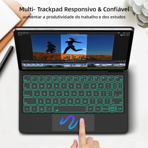 BETTDOW Capa com Teclado e Trackpad para Samsung Galaxy Tab S9 Fe/S9/S8/S7 de 11 polegadas,Teclado c