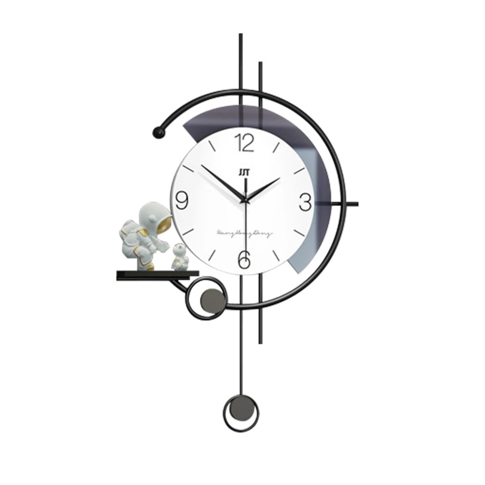 Horloge murale en métal de style artistique avec étagère quartz de précision S