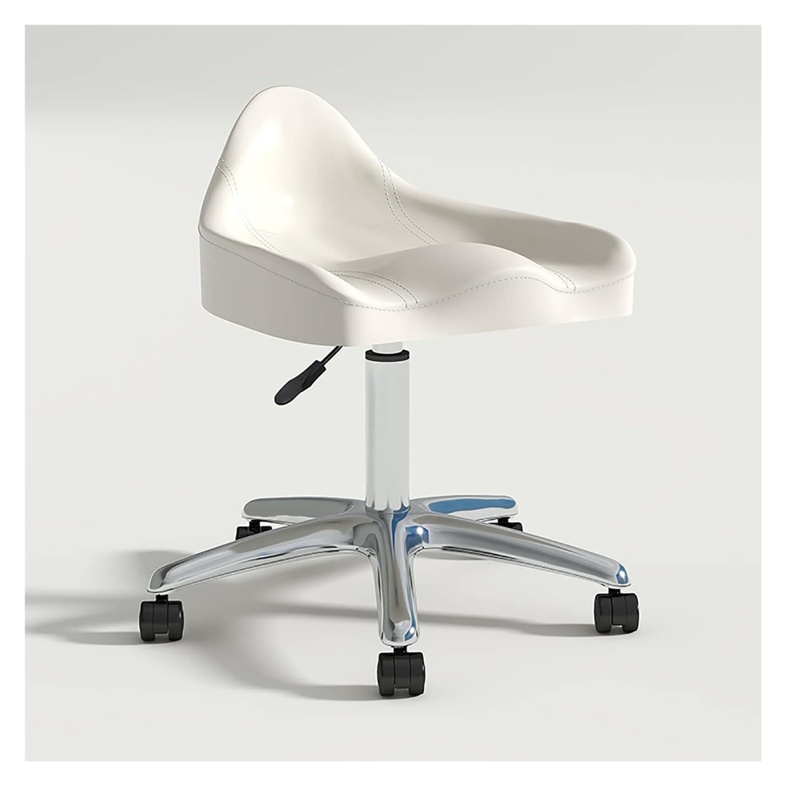 METTEOR Saddle Chair Stool with Wheels Swivel Rolling Height Adjustable for Clinic Dentist Beauty Salon Tattoo Home Office (B One Size)