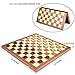 VAMSLOVE 15inch Checkers Folding Wooden Game Set, 100 Square Checkerboard International Checkers Draughts Board 10x10 for Kids with Pieces Storage Slots (Instructions Included)