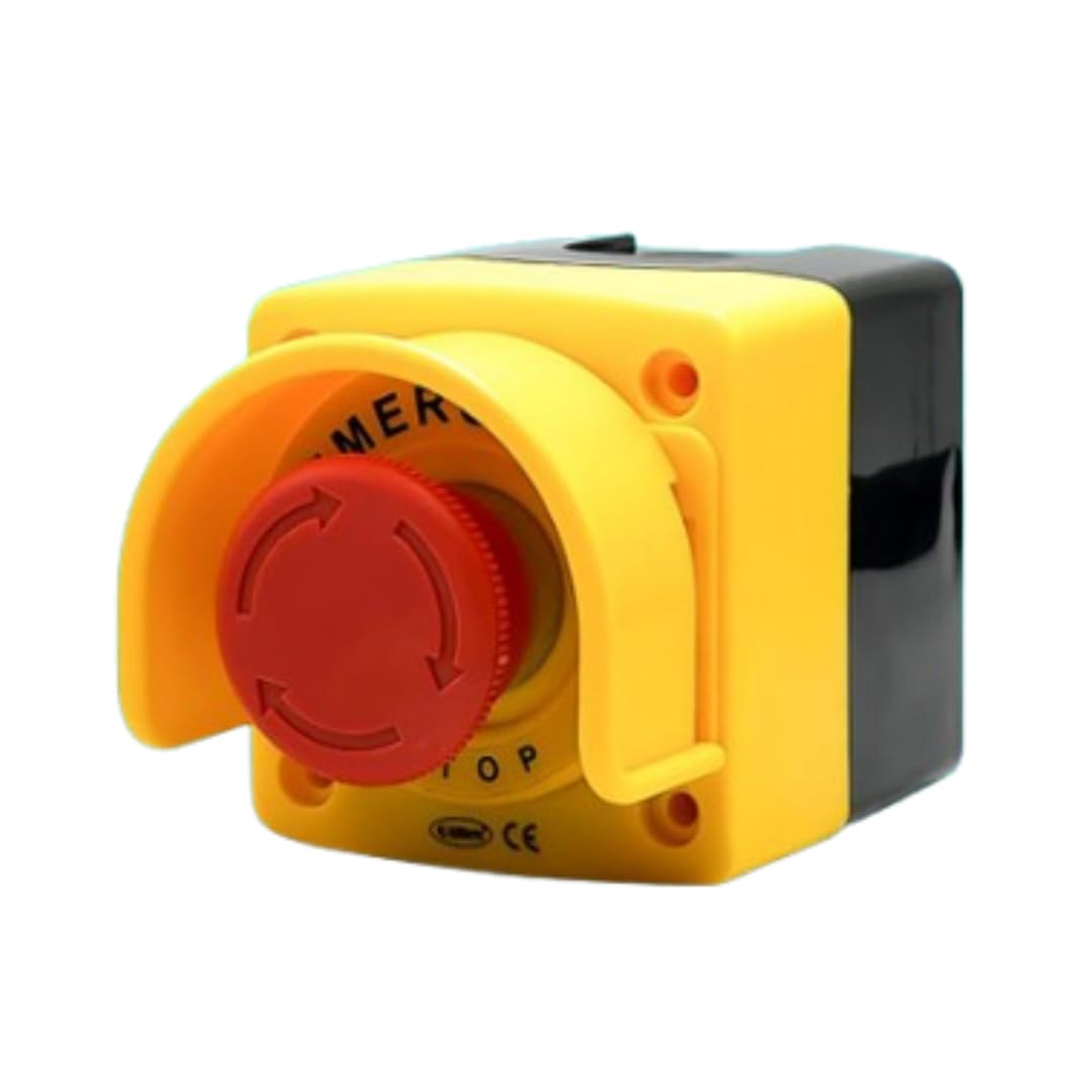 AL ARQAM Emergency Push Button with Protective Safety Cover - High-Durability, Industrial-Grade Security Switch