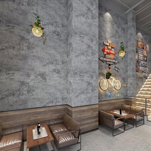 Wall Paper Peel and Stick Modern Blue Concrete Textured Wallpaper...