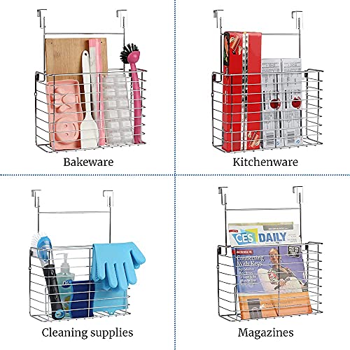 Treelen 2Pk- Kitchen Cabinet Organizer For Cutting Boards Over The Cabinet Organizer Wall Door Mount Foil Holders Rack For Kitchen Bathroom Pantry-Shining Chrome #TOP6