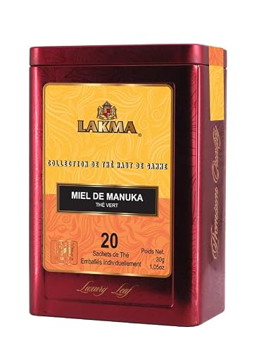 Lakma Green Tea with Manuka Honey - 20 Tea Bags - (1 Pack) - Premium Collection in Metal Gift Tin