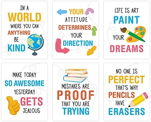 Positive Colorful Life Quotes Hlniuc Colorful Inspirational Quotes Art Print,Motivational Sayings Wall  Art Poster,Set Of 6(8”X10”,Unframed) Positive Words Canvas Painting For  Classroom,Nursery,Playroom Decor: Buy Online At Best Price In Uae -  Amazon.ae
