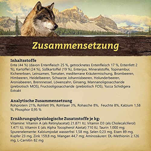 Hundetrockenfutter Wolfsblut Wild Duck Adult 4 x 2 kg