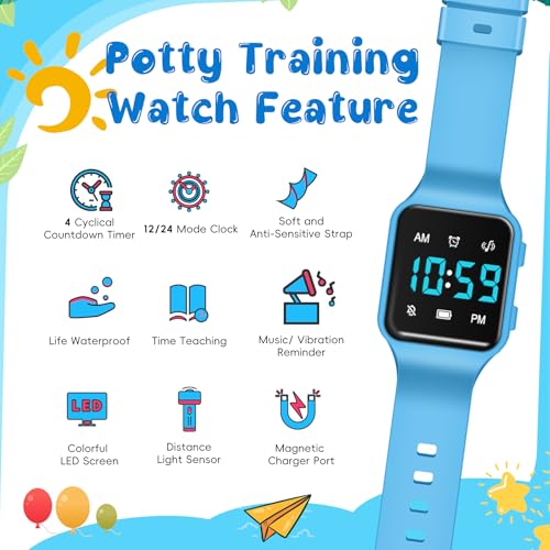 Image of BEN NEVIS Potty Training Watch, Digital Toddler Watch with Countdown /Music /Alarm Clocks /Vibration Reminder and Waterproof, Remind Toddler to Go to The Toilet