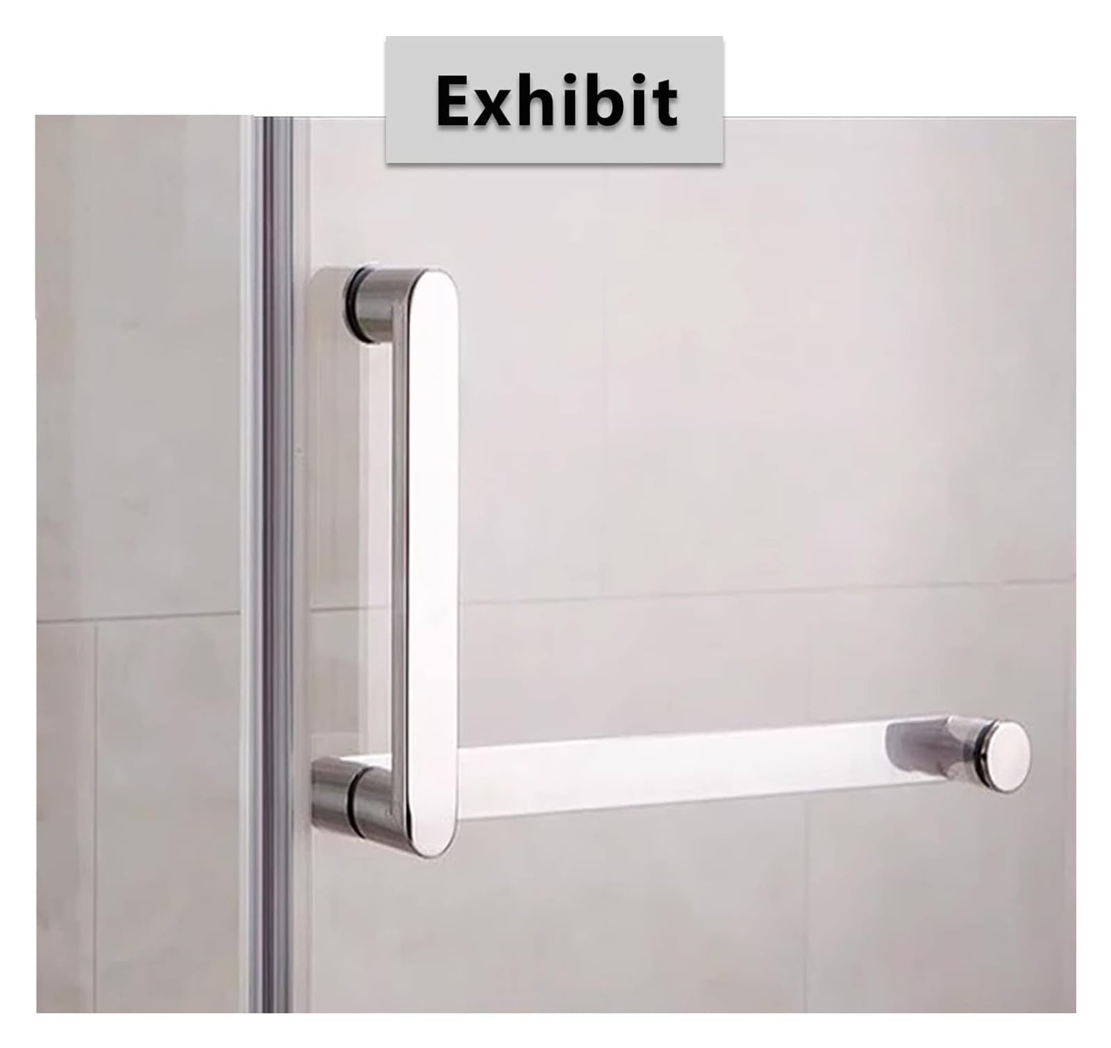 Manija de puerta corrediza de ducha con acabado pulido, barra de apoyo for puerta de vidrio de baño for el hogar, manijas de empuje y tracción for mamparas de ducha (tamaño: 185 mm a 385 mm)(225mm-425