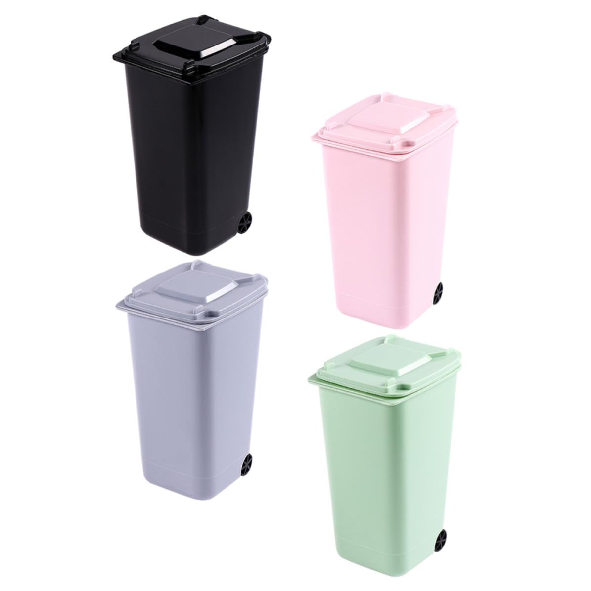 Contenitori per Rifiuti da Scrivania in Plastica Set 4 Pezzi Design a Conchiglia, Mini Secchi per Spazzatura Colore Casuale per Camere e Ambienti Interni