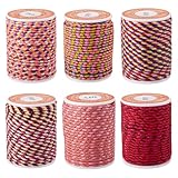 Crafans 6 Rollen 1,5 mm Polycotton-gedrehte Kordeln, 4-lagig, handgefertigt, Makramee-Baumwollseile,...