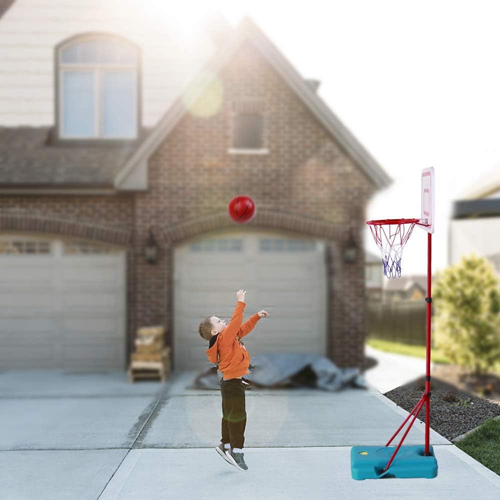 yoptote Basketball Hoop Kids Toys Adjustable Height 2.9ft to 6.3ft Sport Toddler Indoor Outdoor Backyard Basketball Games Birthday Gifts for Kids Boys Girls 3 4 5 6 7 8 Years Old : Toys & Games