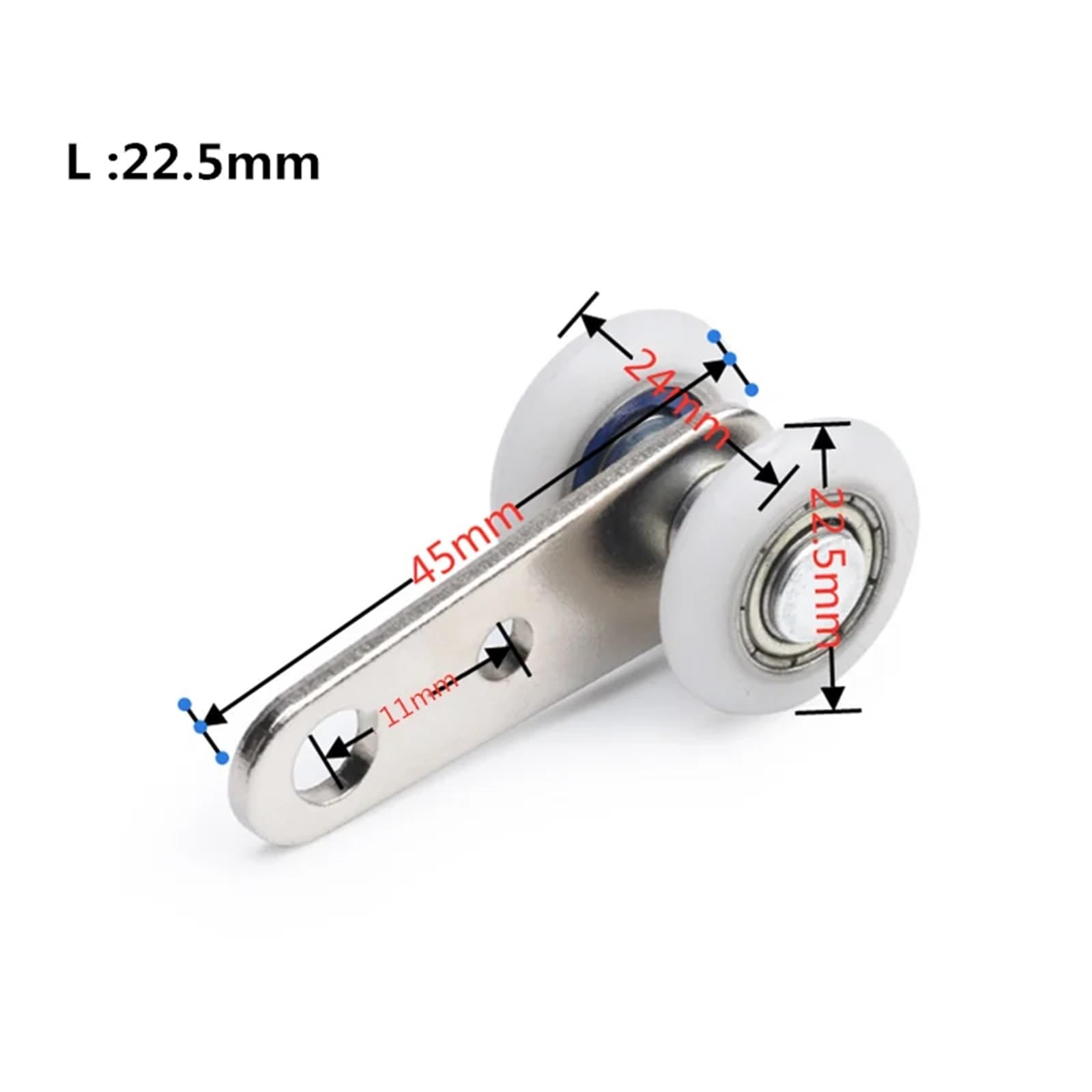 Kółko do szyny zasłonowej, Rolka do prowadnicy kurtyny 10 szt. 40x19mm metalowy blok łożyskowy z dwoma plastikowymi kółkami szafy(Side Wheel)