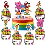 Treasures Gifted Officially Licensed Pocoyo Party Supplies - 1 Cake Topper & 24 Cupcake Toppers & Wrappers - Pocoyo Birthday Decorations