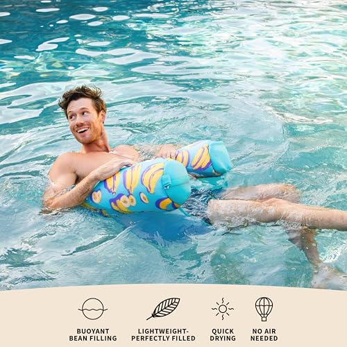 Big Joe Noodle Sling 2 Pack No Inflation Needed Pool Seat with Armrests, Banana Pop Double Sided Mesh, 3 Feet — view 4