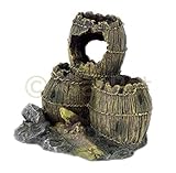 Aquarium Deko Fass Fässer Wrack Unterwasser Aquarien Höhle Dekoration - 2