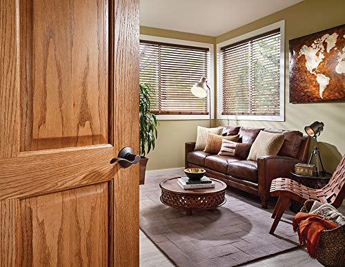 Image of SCHLAGE Accent Bed /Bath Privacy Door Handle with Lock, Aged Bronze | Interior bedroom or bathroom door lever with push button lock, Reversible, Easy install, Certified durability, Universal fit