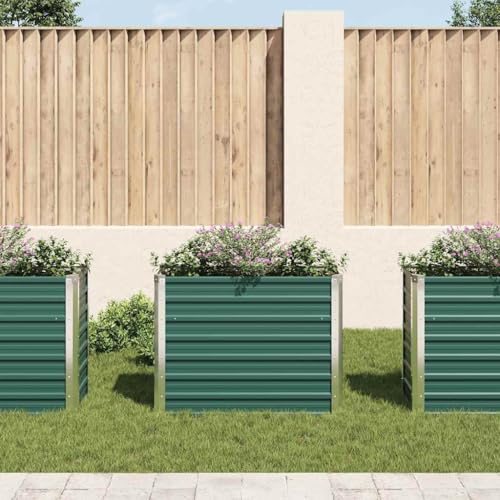 Lit surélevé jardin 100x40x77 cm en acier galvanisé pour herbes et fleurs