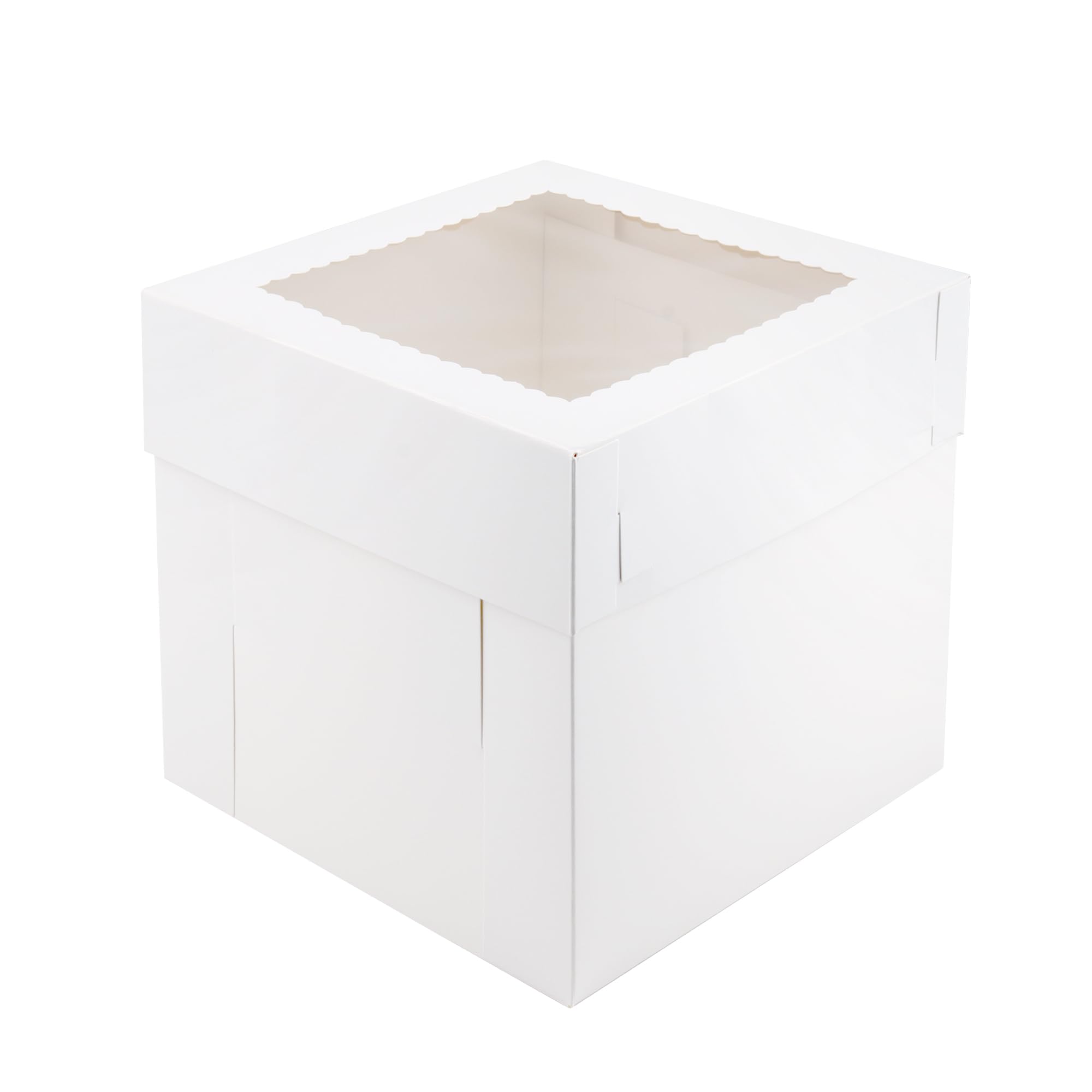 Confezione da 20 scatole per torte da 25,4 cm, con finestra trasparente, in cartone bianco, 400 g/m², per matrimoni, feste di compleanno
