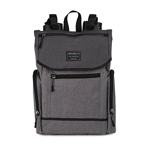 Eddie Bauer Back Pack Diaper Bag, Laminate Grey
