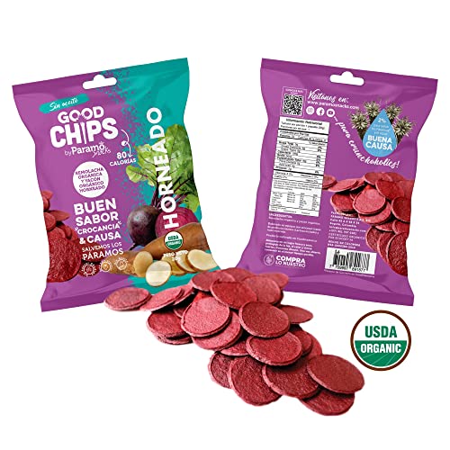 Baked Organic Beets And Yacon Chips By Good Chips! 100% Natural, Oil Free, Only Two Ingredients: Organic Beets And Yacon Root. Andean Superfood 0.7 Oz Bags, Pack Of 12 #TOP1