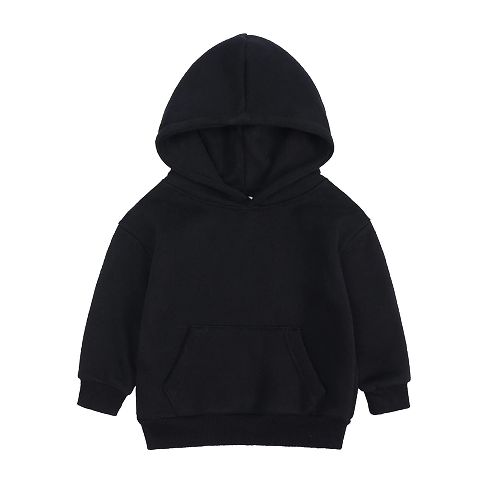 Felpa Pullover in Pile con Cappuccio, Tinta Unita, per Bambini e Neonati, Top Coat.