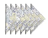 Block Print 100% Soft Cotton Napkins 18x18 inches - Washable Cloth Dinner Napkins Set of 6 - Everyda