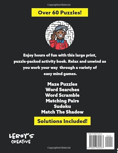 Large Print Variety Puzzles For Seniors: 60 Easy Mind Games To Relieve Stress & Entertain Your Brain! #TOP1