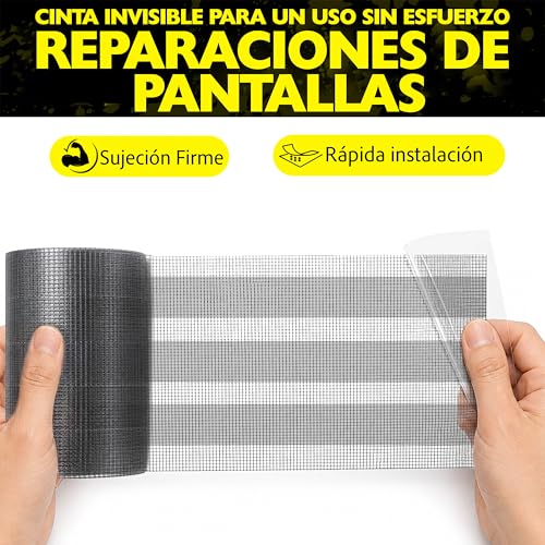 Miniatura 3 de Homik 2x Cinta Adhesiva Para Reparación De Mosquiteras Muy Fuerte, Autoadhesiva, 10cm X 150cm, Para Mosquiteras, Ventanas, Puertas Y Tiendas De Campaña, Resistente A Los Rayos Uv Y Al Agua