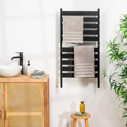 InnovaGoods® sèche-serviettes électrique 260W, sèche-serviettes à 10 barres mural ou sur pied pour la salle de bains, séchage rapide, température max. 55°C, idéal pour sécher | chauffer les serviettes