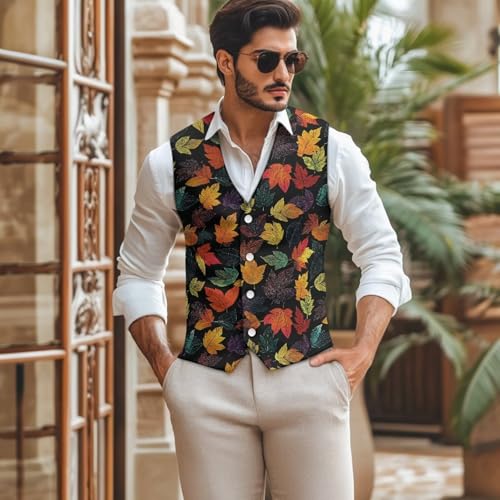 Suit Vest for Men Slim Fit Mens Vests Dress for Party Baqnuet Evening Lightweight Men's Waistcoat With Back Strap2