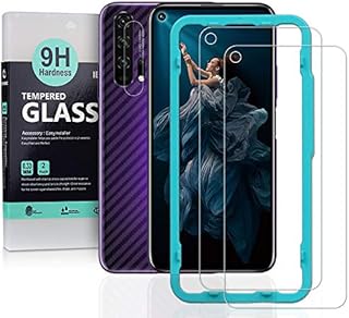 Ibywind Screen Protector for HONOR 20 Pro [Pack of 2] with Camera Lens Tempered Glass Protector,Back Carbon Fiber Skin Protector,Including Easy Install Kit
