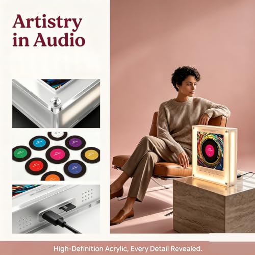 Magnetic Fridge Music Player, Vintage Magnetic Music Box Fridge Magnet, Music Refrigerator Magnets with 9 PCS NFC Programmable Player Set, Unique Aesthetic Gifts for Home Office - Image 2