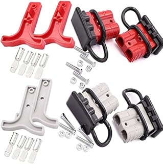 RUNCCI-YUN 4Pcs 50A 600V Battery Connector,Quick Connect Quick Disconnect Battery Connector,50A Cable Terminal+50A Plug Connector Protective End Cap, for car, motorhome, caravan, camper, boat