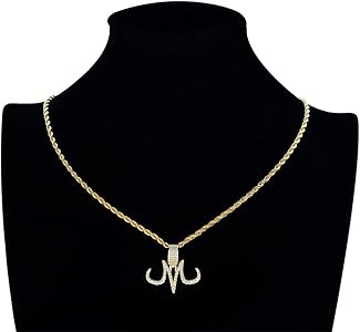 Union Power Cartoon Magic Tattoo Logo M Pendant Necklace Hip Hop