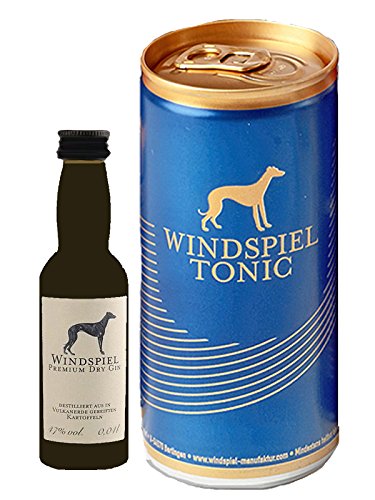Windspiel Premium Dry Gin Deutschland Miniatur 0,04 Liter + 1 Tonic Water Dose