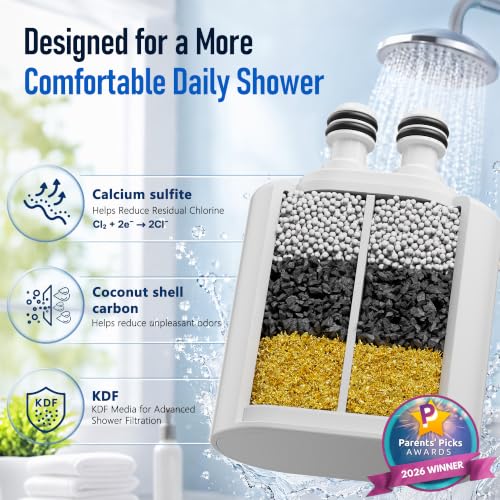 Image of Veken Shower Filter, Chlorine, Lead & Sulphide Tested, One-Press Cartridge