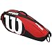 Wilson Match II Racquet Bag, Black/Red, holds 3 Racquets