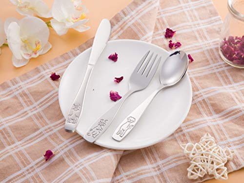 Sunwinc 6-Piece Kids Spoon And Fork Set.stainless Steel 18/0.Baby Spoon Toddler Fork Cutlery Set.kids Utensil Toddlers Silverware Tableware Dinnerware Set,Child Baby Spoon And Fork #TOP4