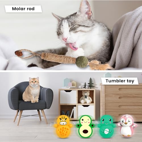 YUTUY Set di Giocattoli per Gatti,50 Pezzi Giochi